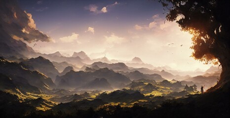 sunrise in the mountains