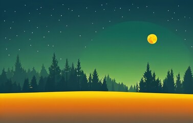 colorful silhouette landscape illustration