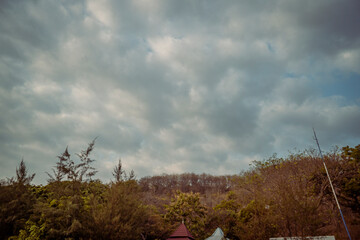 Sea scape of local destination on East Java when Sunrise time. The photo is suitable to use for...