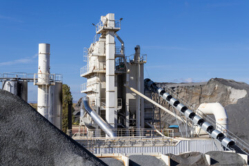 photo of the facilities of a mineral cement mine quarry - obrazy, fototapety, plakaty