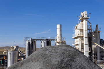 Obraz premium photo of the facilities of a mineral cement mine quarry