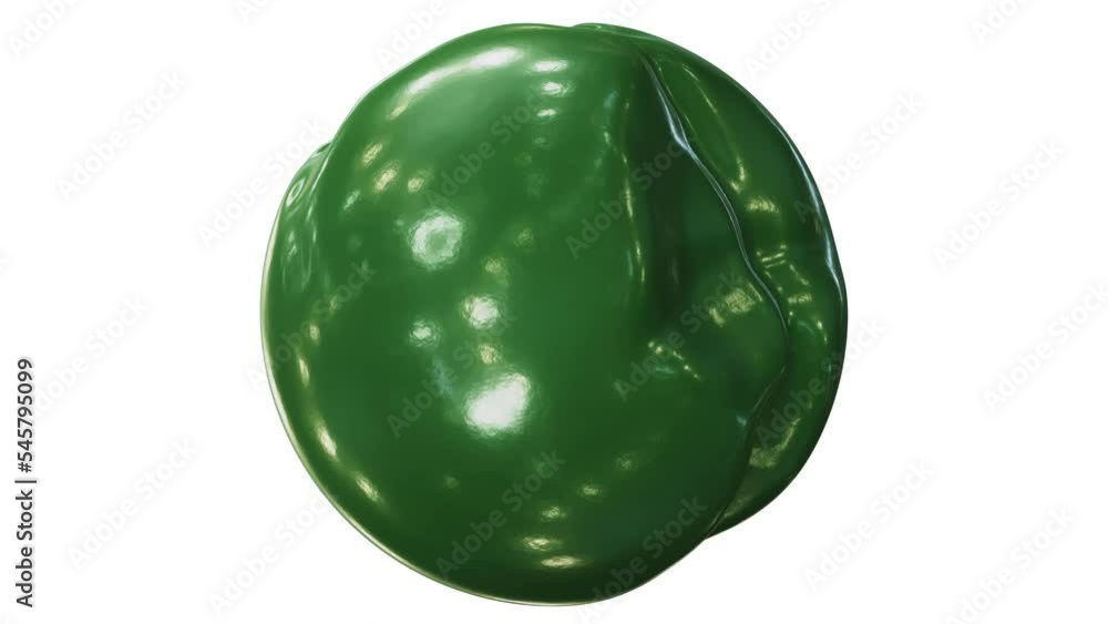 Aufkleber abstract looping 3d animation of the morphing military green sphere rendered in uhd with alpha matte