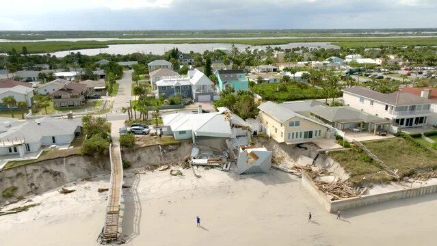 Daytona Beachfront homes destroyed by Hurricane Nicole