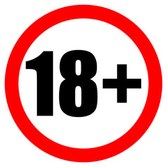 age limit 18 years and over, sign vector