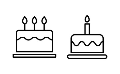 Cake icon vector for web and mobile app. Cake sign and symbol. Birthday cake icon