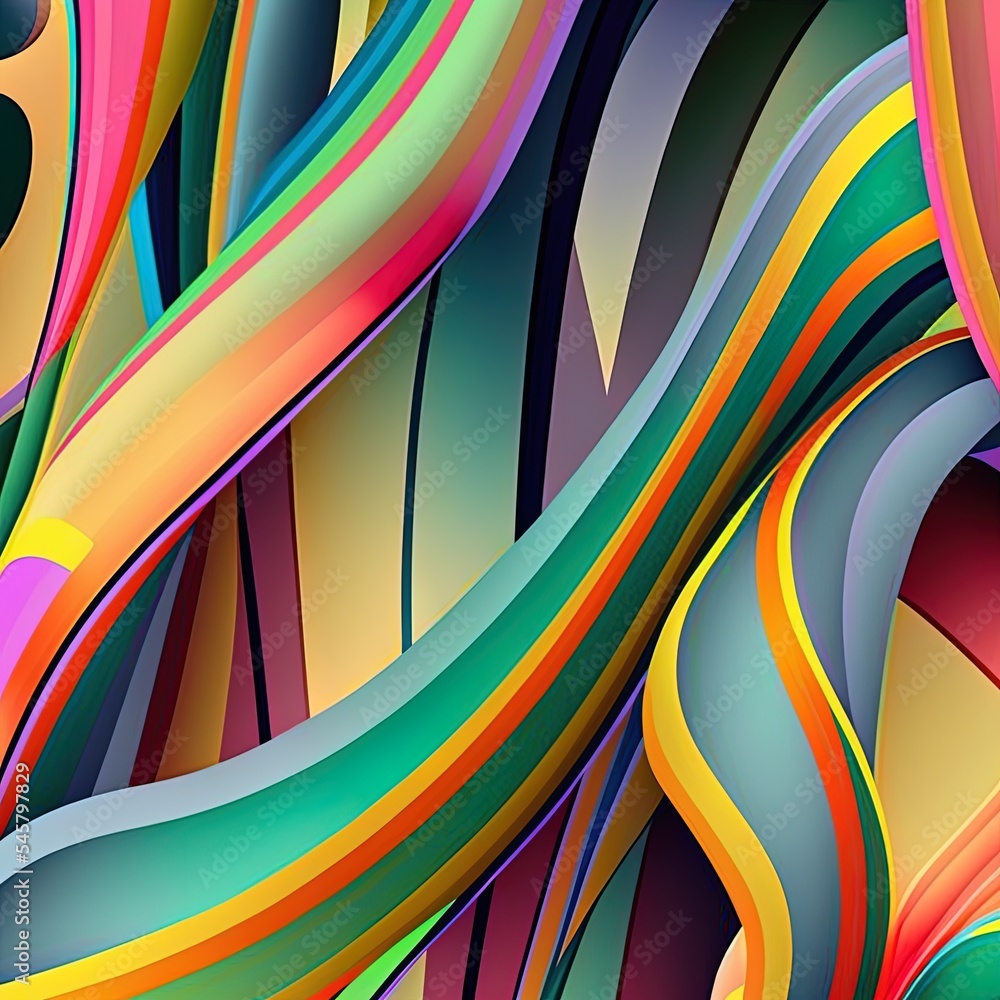 Aufkleber background abstraction lines multicolored curves