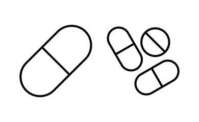 Pills icon vector for web and mobile app. capsule icon. Drug sign and symbol