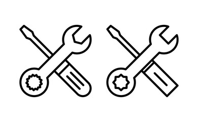 Repair tools icon vector for web and mobile app. tool sign and symbol. setting icon. Wrench and screwdriver. Service