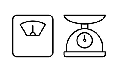 Scales icon vector for web and mobile app. Weight scale sign and symbol