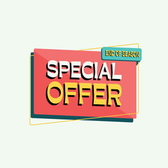 Special Offer sale banner. Modern minimalist design. Template for promotion, advertising, web