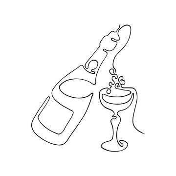 recommend clip art: thin line bottle. glass. modern simple lineart graphic art design isolated. illustration. vector