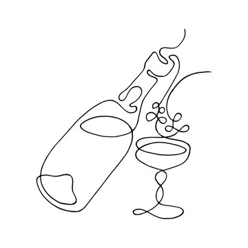 recommend clip art: thin line bottle. glass. modern simple lineart graphic art design isolated. illustration. vector