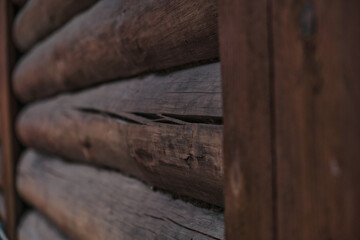 Brown wood log or plank board wall surface background image