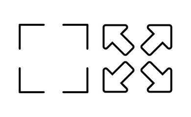 Fullscreen Icon vector for web and mobile app. Expand to full screen sign and symbol. Arrows symbol