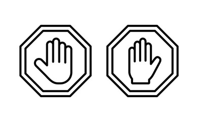Fototapeta premium Stop icon vector for web and mobile app. stop road sign. hand stop sign and symbol. Do not enter stop red sign with hand