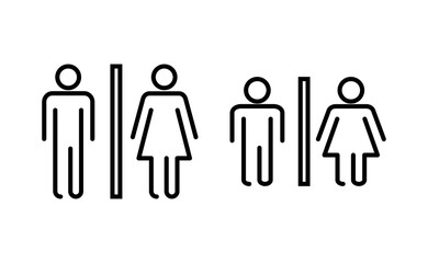 Toilet icon vector for web and mobile app. Girls and boys restrooms sign and symbol. bathroom sign. wc, lavatory