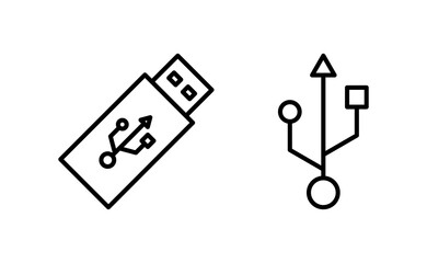 Usb icon vector for web and mobile app. Flash disk sign and symbol. flash drive sign.