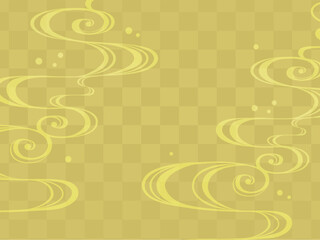 金の波と市松模様の背景_金_ベクターイラスト