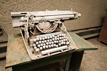 Antique typewriter from world war ii