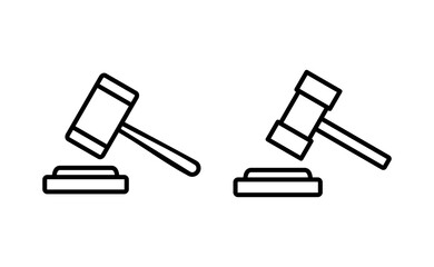 Gavel icon vector for web and mobile app. judge gavel sign and symbol. law icon. auction hammer