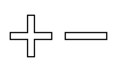 Plus and minus icon vector for web and mobile app. plus sign and symbol. add plus icon