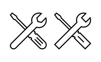 Repair tools icon vector for web and mobile app. tool sign and symbol. setting icon. Wrench and screwdriver. Service