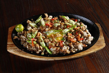 Sizzling sisig, a local Filipino dish and pick up food