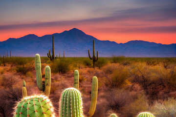 cactus at sunset