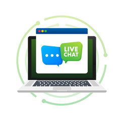 live chat. Support service. Live communication. Vector stock illustration.