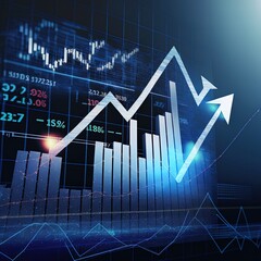 2d rendering Stock market online business concept. business Graph
