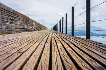 Naklejka premium Lake Zurich Wood