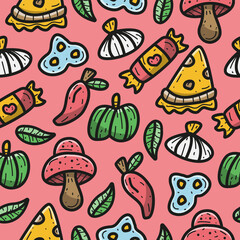 Pizza character cartoon pattern design