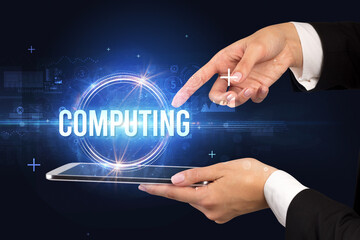 Close-up of a touchscreen, new tech concept