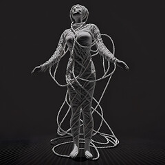 Fototapeta premium Women made of ropes