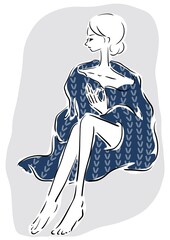 Woman relaxing after a bath.