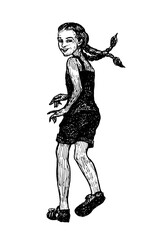 gothic girl drawing ink Slavic mythology