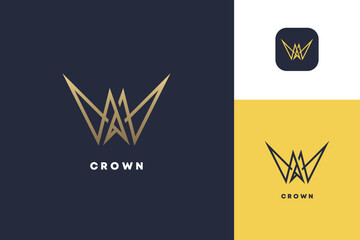 King Crown Luxury Elegant Vector Logo
