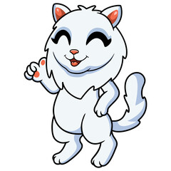 Cute persian cat cartoon giving thumbs up
