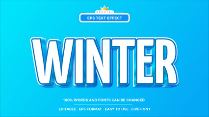Editable Text Style with Blue water Frost Effect