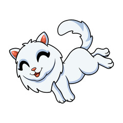 Cute persian cat cartoon jumping