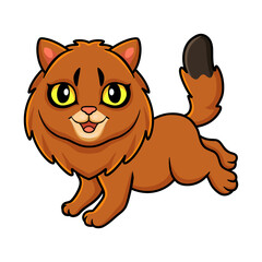 Cute somali cat cartoon walking