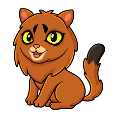 Cute somali cat cartoon sitting
