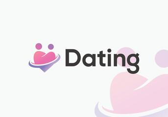 dating love match logo design inspirations - obrazy, fototapety, plakaty