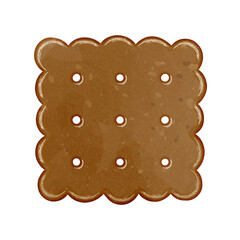 Watercolor chocolate butter cookie biscuit clipart