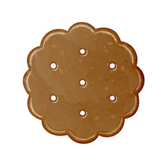 Watercolor chocolate butter cookie biscuit clipart