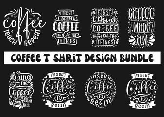 Coffee typography t shirt design bundle vector download