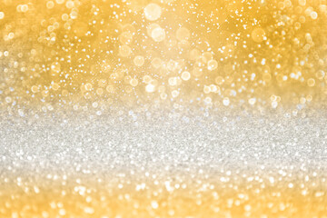Gold white silver glitter 50th 50 wedding anniversary birthday background diamond jewelry invite or...