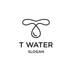 Letter t water logo icon design template vector illustration