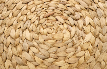 Woven basket texture made from water hyacinth