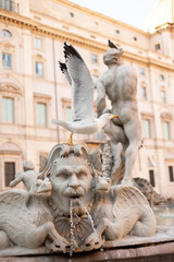 Italy, Rome, city center, sculptures and statute.